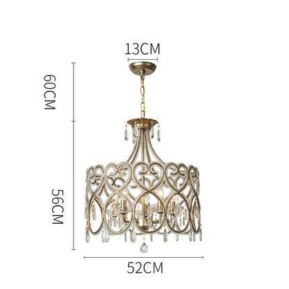 Neve Luxury French Antique Crystal Drum Chandelier