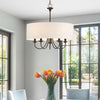 Nyneve 5 Light Dimmable Fabric Drum Chandelier