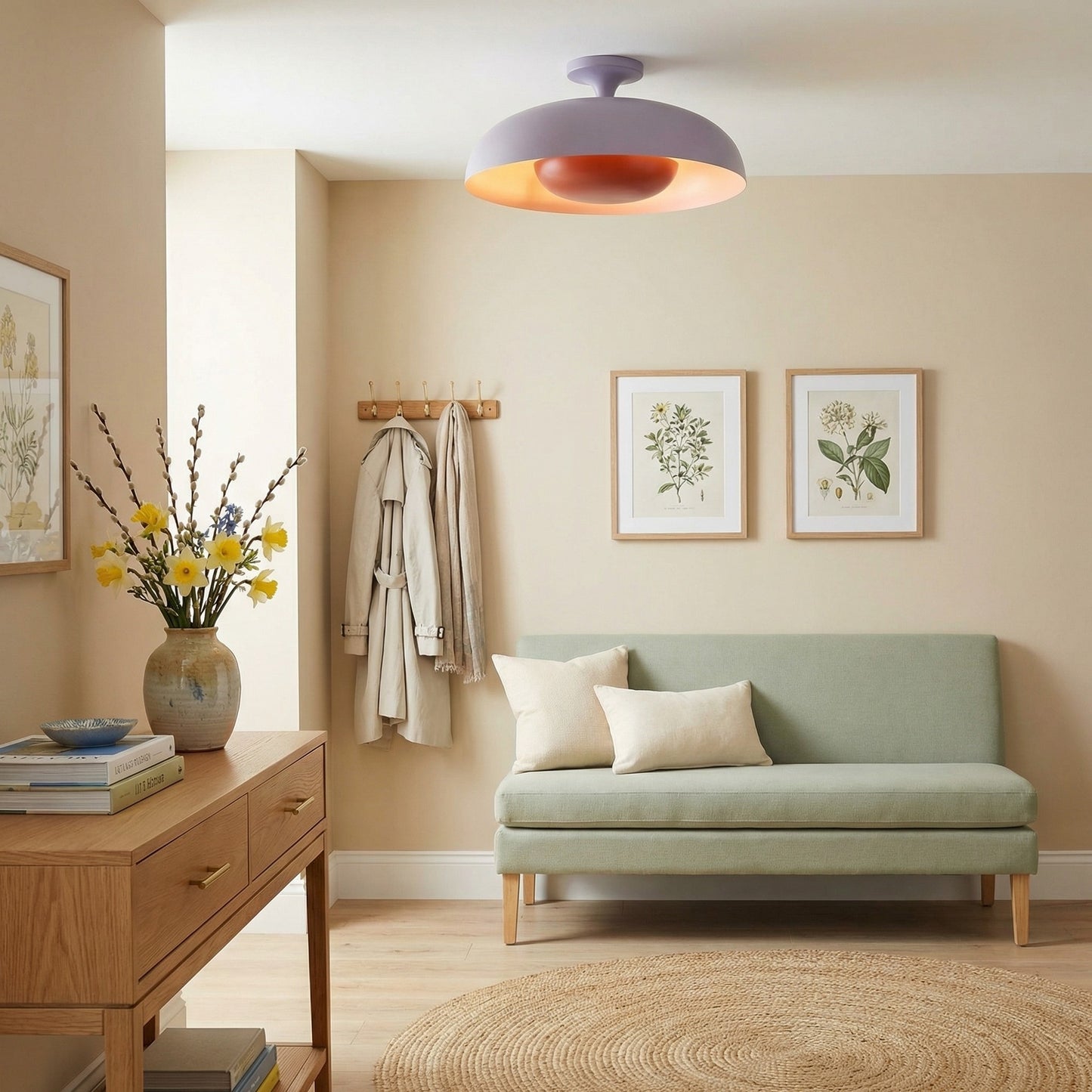 ‎Angelica Modern Yellow Metal Round Ceiling Light