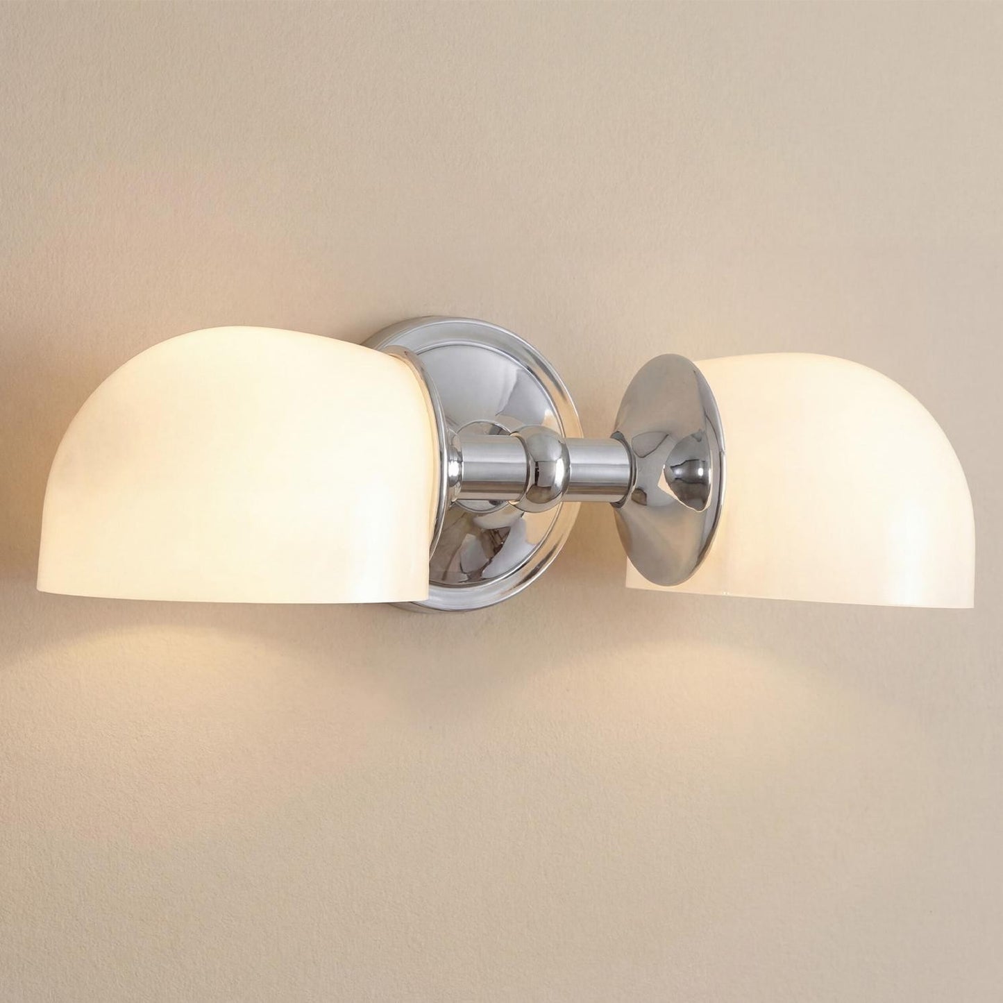 Valor Rustic Metal Double White Glass Wall Sconce