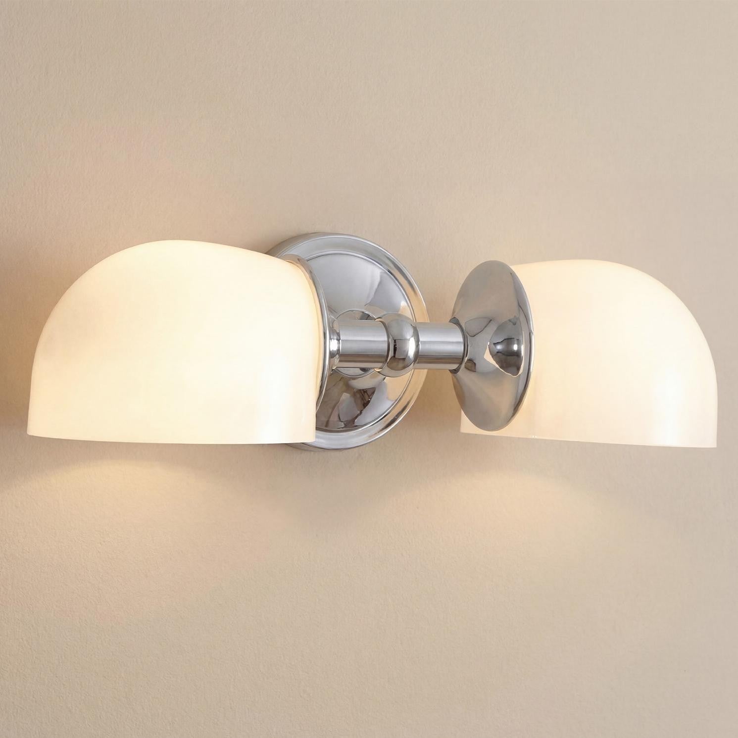Valor Rustic Metal Double White Glass Wall Sconce