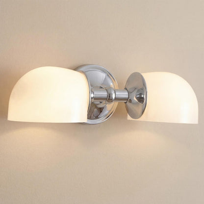 Valor Rustic Metal Double White Glass Wall Sconce
