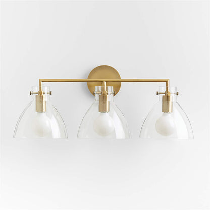 York Minimalist 3-Light Glass Globe Metal Wall Light