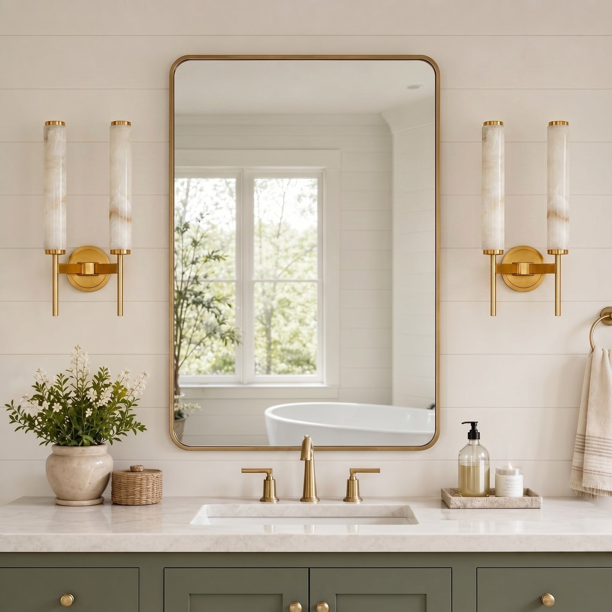Ozora Candle Alabaster Sconce