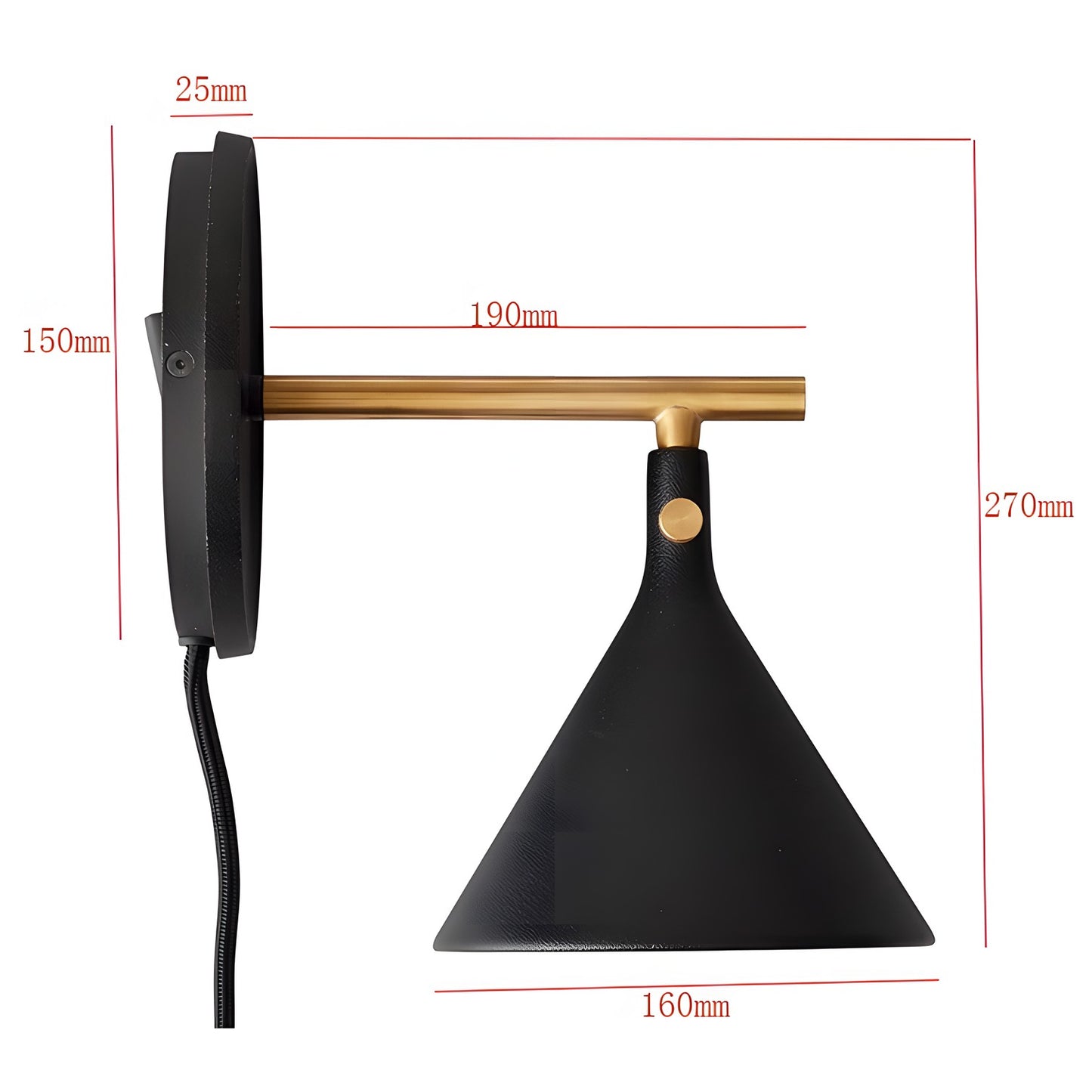 Anoushka ‎Minimalist Black Cast Wall Sconce