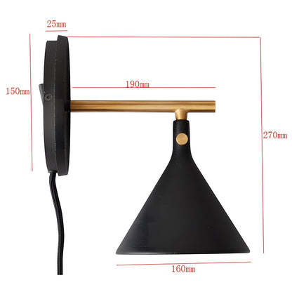 Anoushka ‎Minimalist Black Cast Wall Sconce