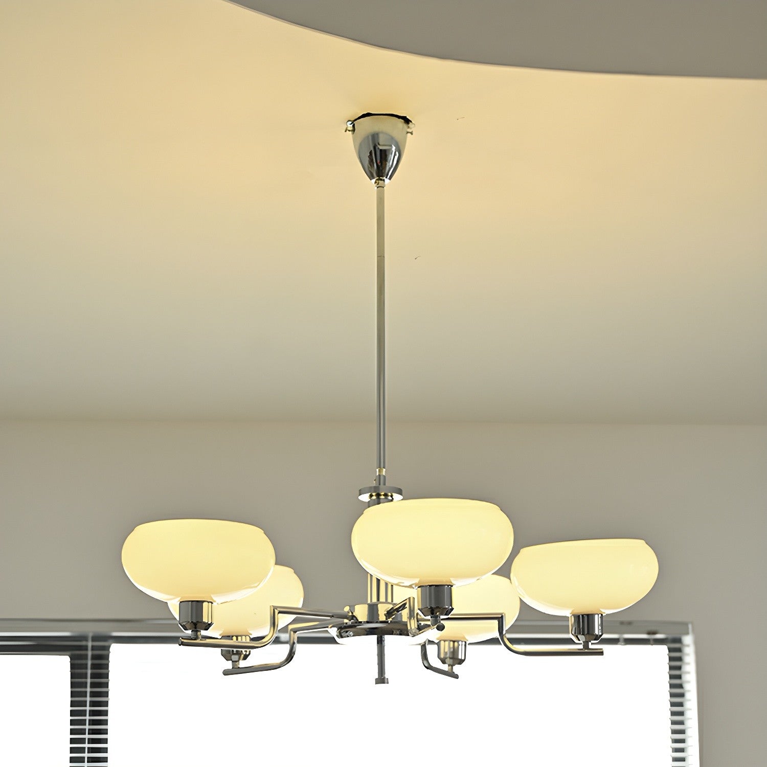 Shadella Modern Cream Glass Bauhaus Chandelier
