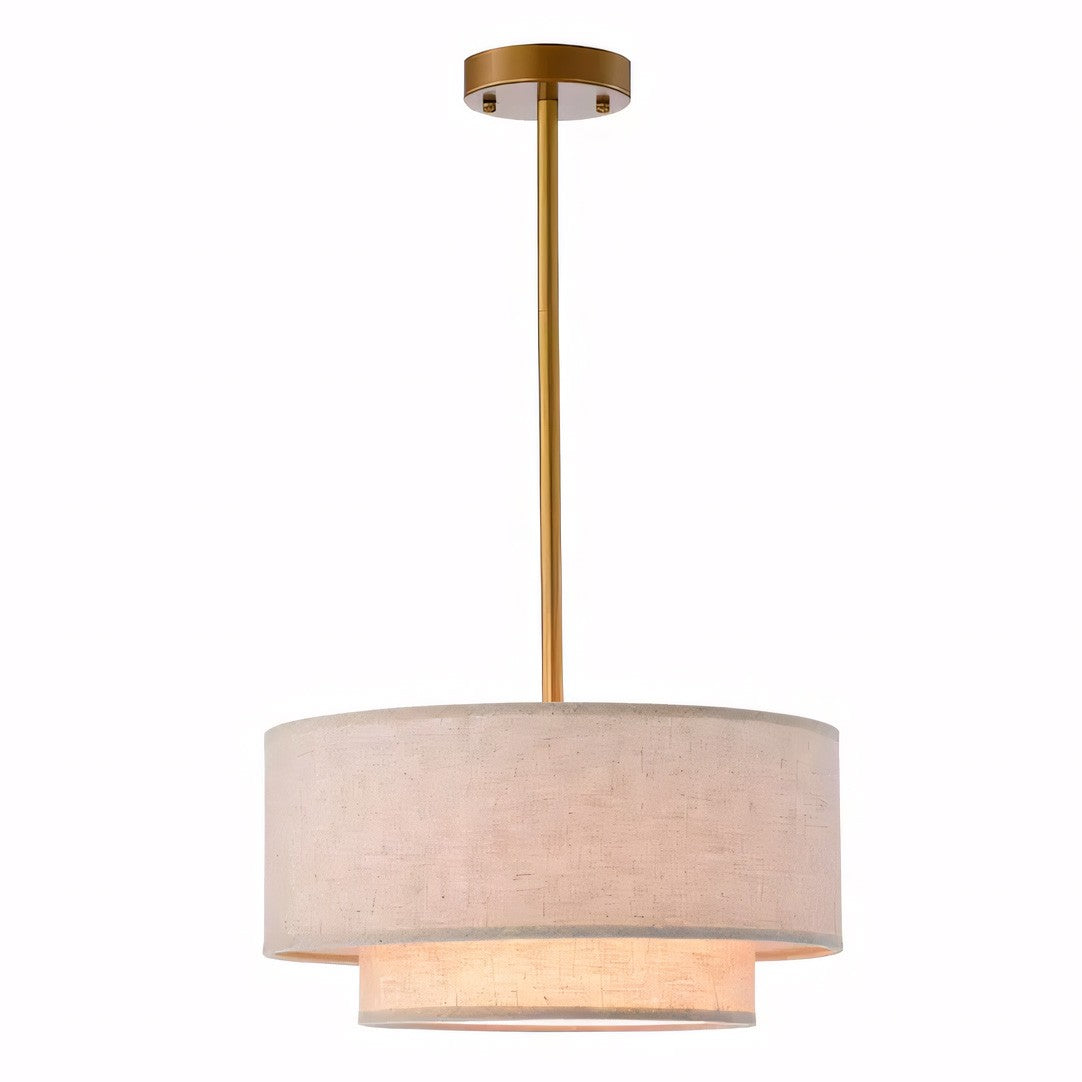 Aevon 3-Light Matte Brown Double Drum Pendant Light