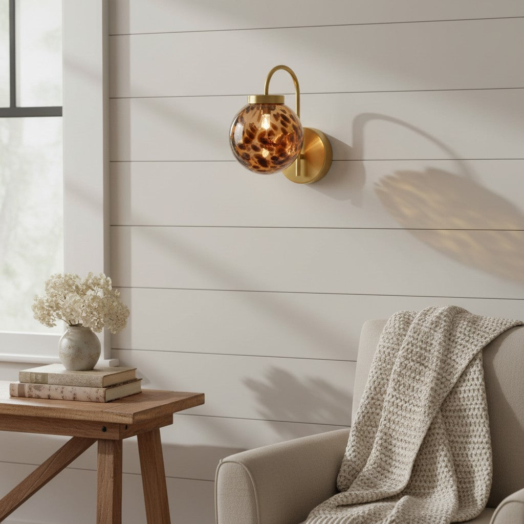 Ondrea Modern Rechargeable Ribbed Glass Globe Sconce