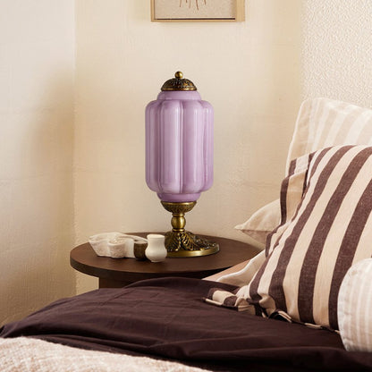 Nexos French Retro Cream Glass Textured Eloise Table Lamp