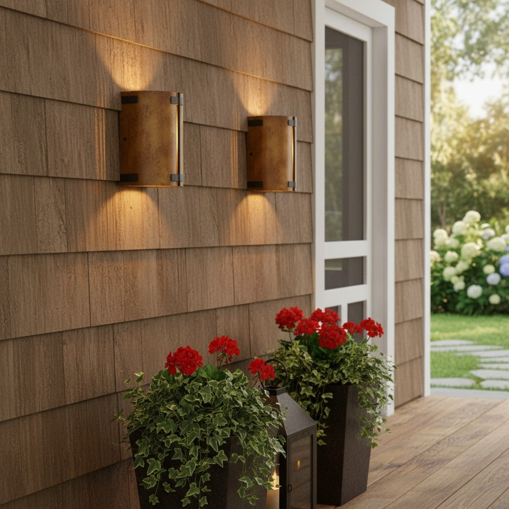 Zoe Industrial Rustic Bronze Cylindrical Metal Wall Sconce