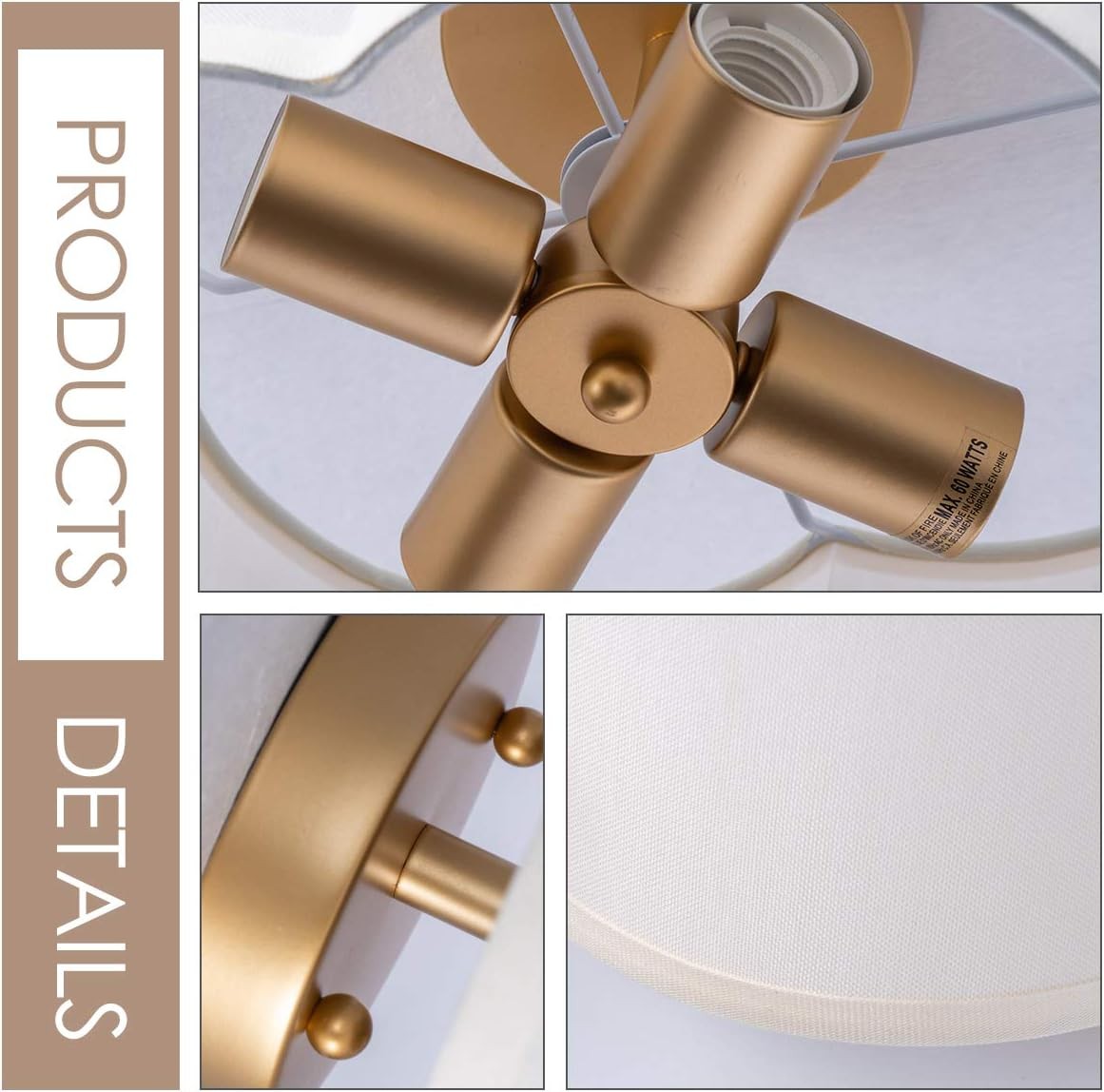 Lisi Modern Fabric Semi Flush Mount Ceiling Light