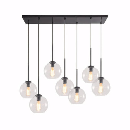 Kymar Mid Century 7-Lights Linear Cluster Globe Pendant Light