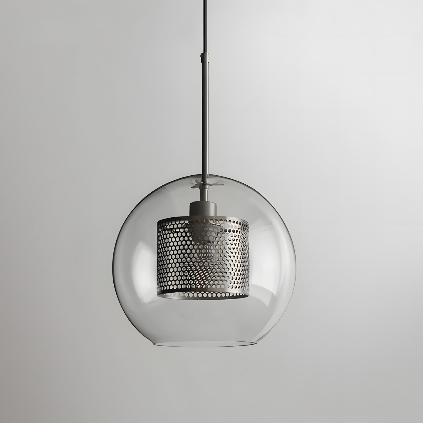 Linc Contemporary Globe Clear Glass Metal Pendant Light