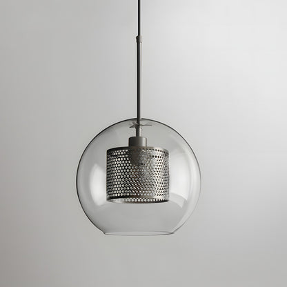 Linc Contemporary Globe Clear Glass Metal Pendant Light