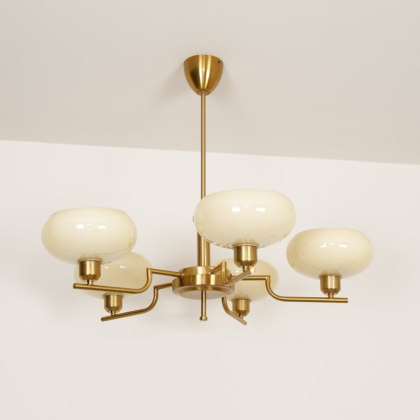 Shadella Modern Cream Glass Bauhaus Chandelier