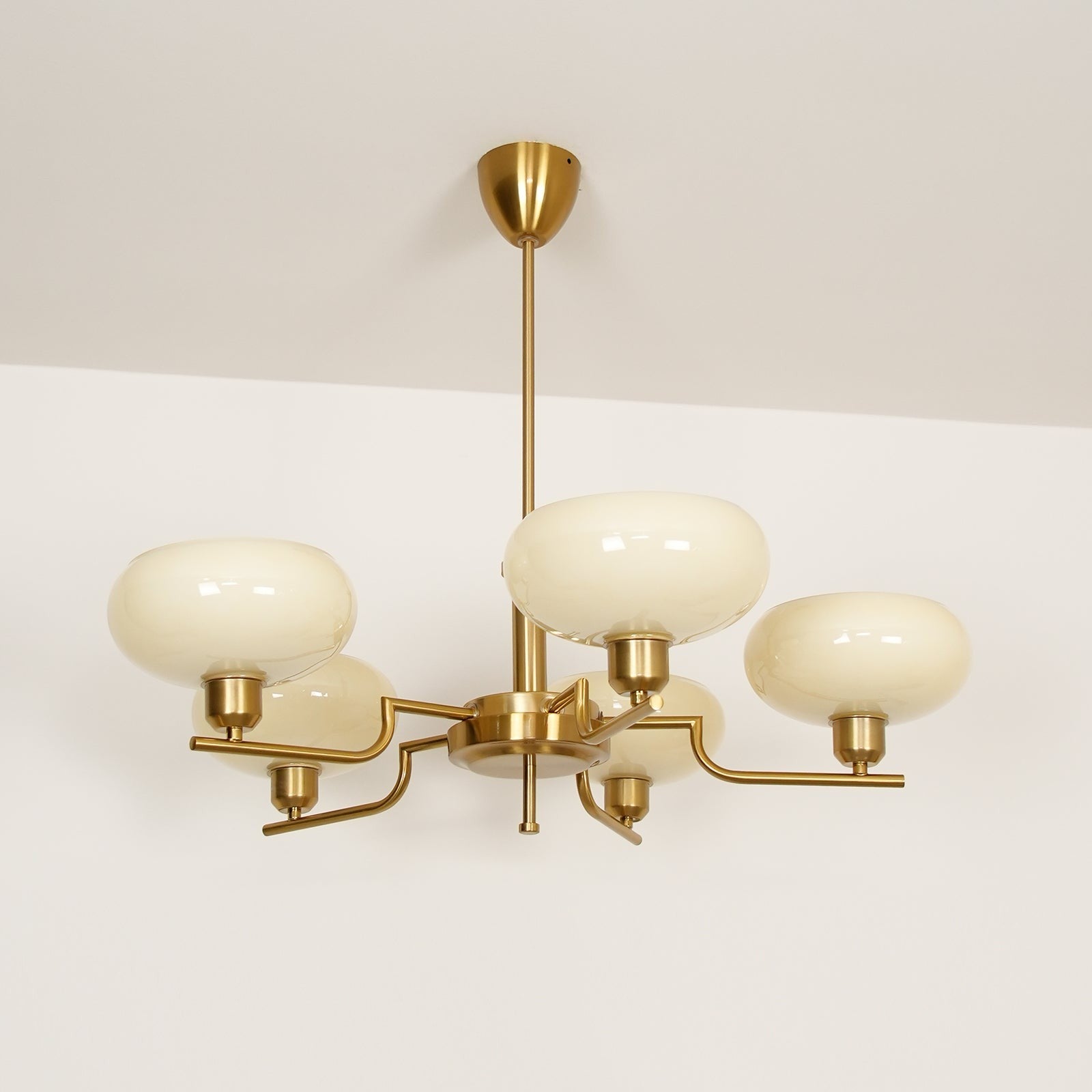 Shadella Modern Cream Glass Bauhaus Chandelier