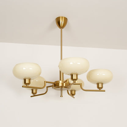 Shadella Modern Cream Glass Bauhaus Chandelier