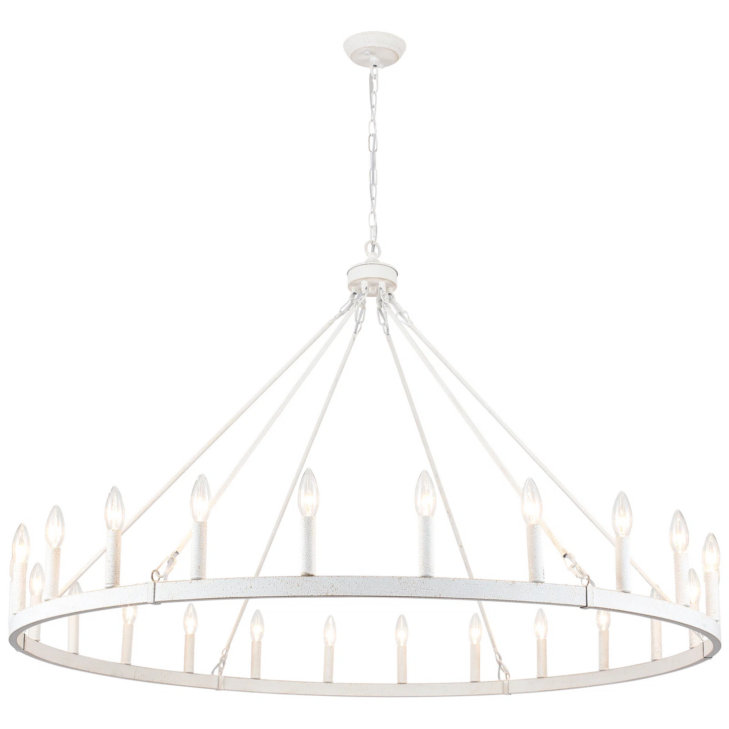 Raeth Farmhouse 24 Lights Wagon Wheel Candle Style Chandelier