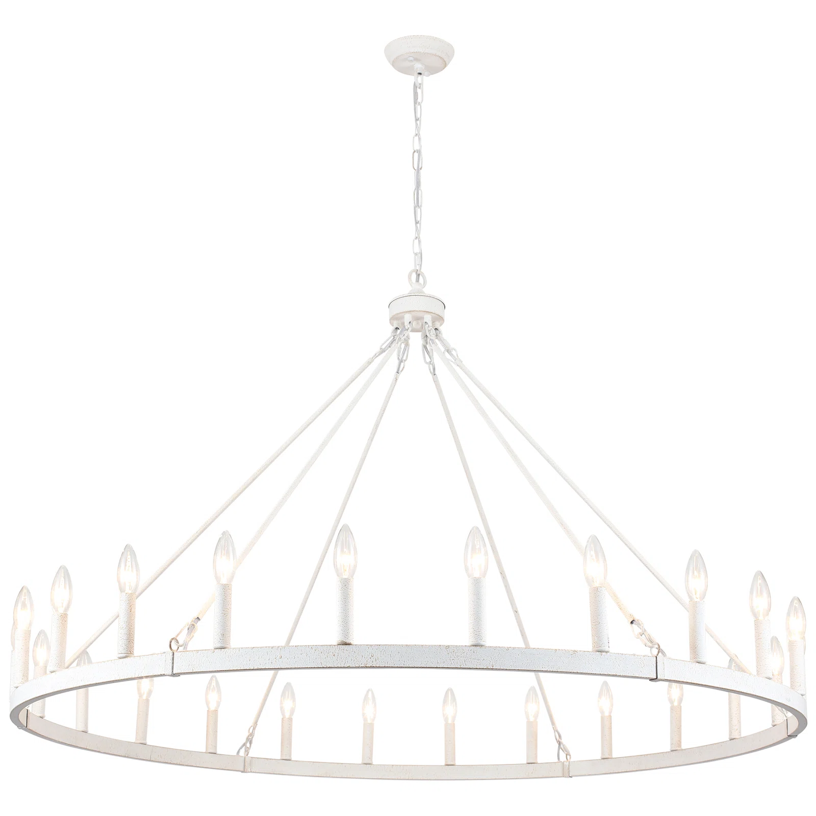 Raeth Farmhouse 24 Lights Wagon Wheel Candle Style Chandelier