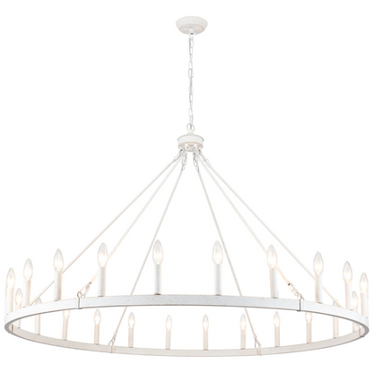 Raeth Farmhouse 24 Lights Wagon Wheel Candle Style Chandelier