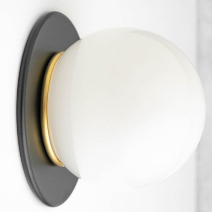 Oliver Vintage Glass Globe Flush Mount Wall Light