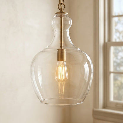 Yates Industrial Clear Glass Pendant Light