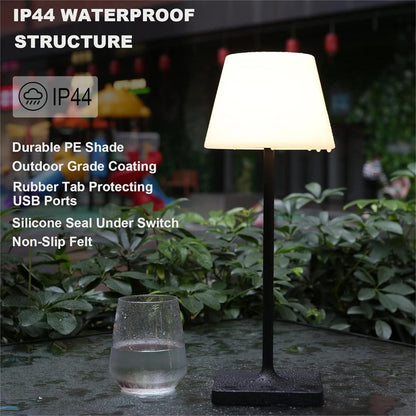 Halley Exquisite Brass Color Rechargeable Dimmable Cordless Table Lamp