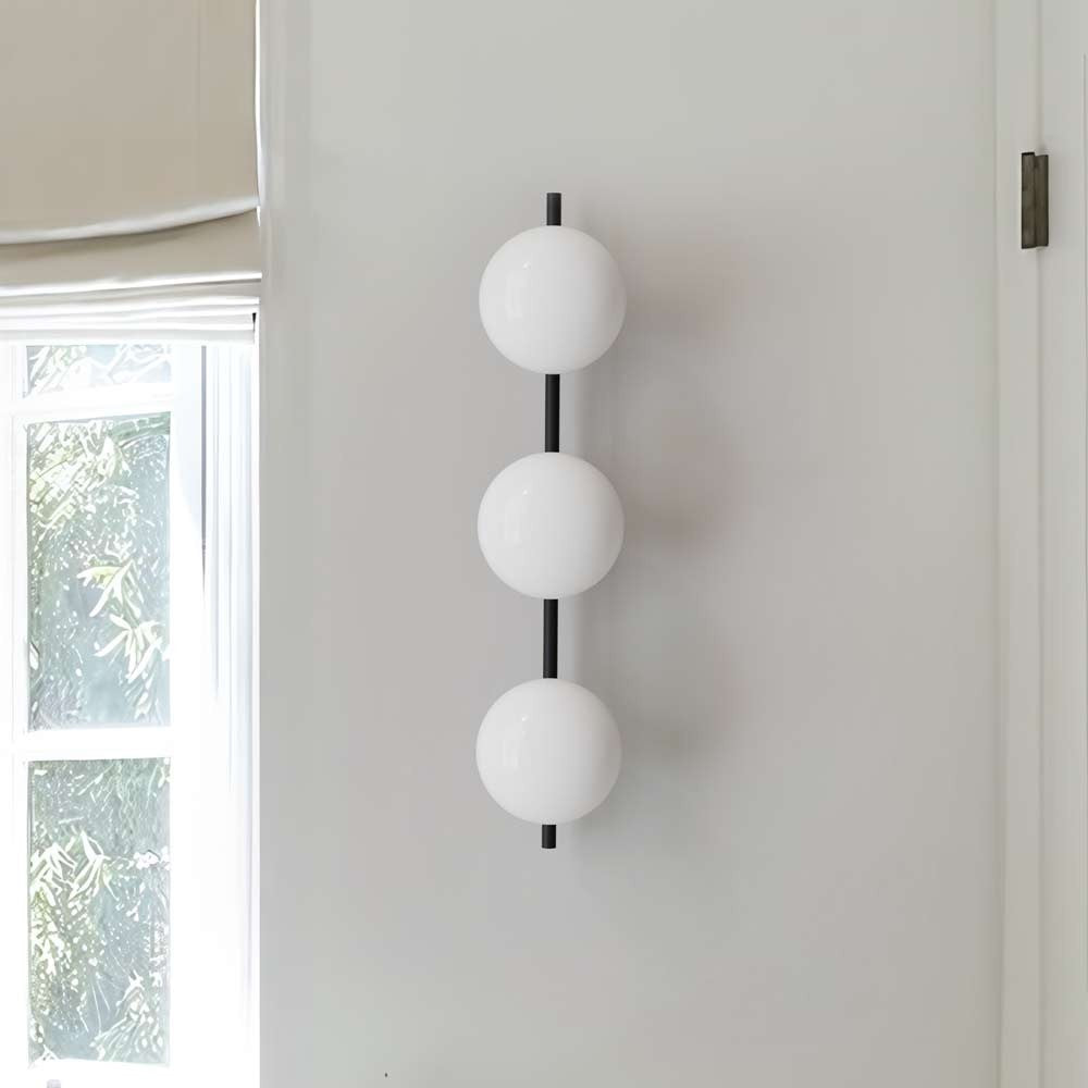 Larian White Glass Globe Bathroom Vanity Light