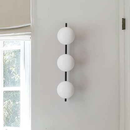 Larian White Glass Globe Bathroom Vanity Light