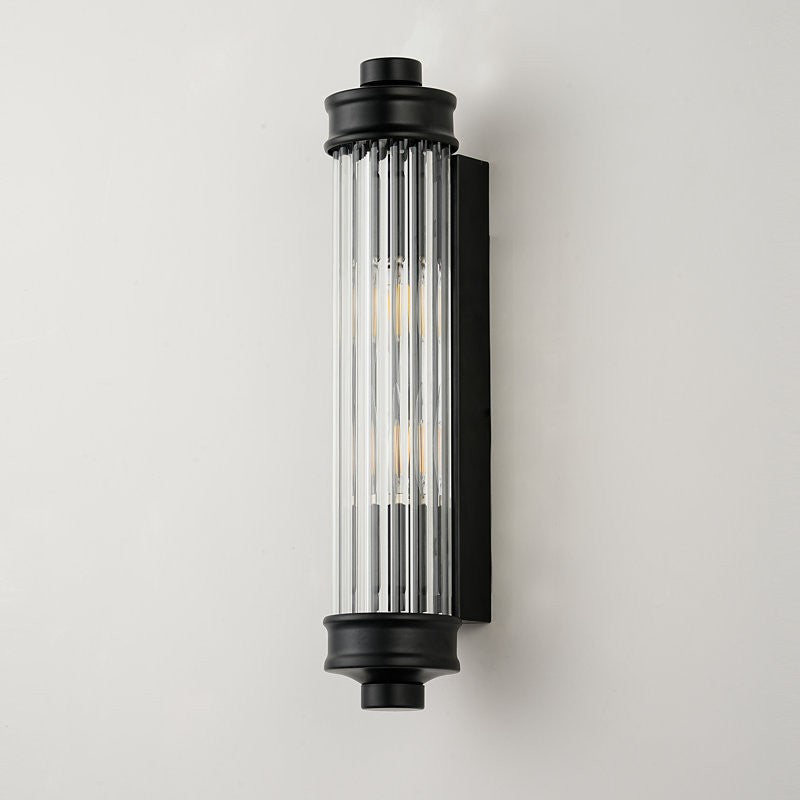 Raelin Retro Cylindrical Ribbed Glass Sconce