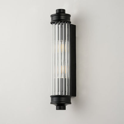 Raelin Retro Cylindrical Ribbed Glass Sconce