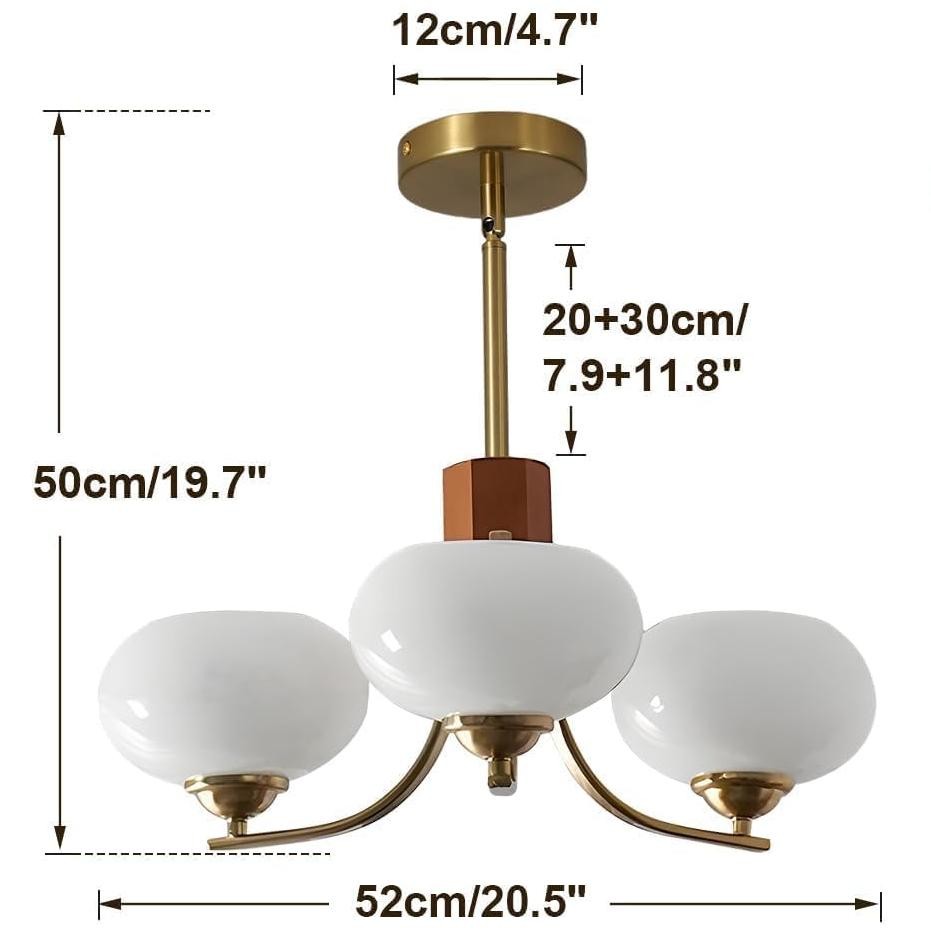 Juino Wood Farmhouse Milk Ball Sputnik Chandelier