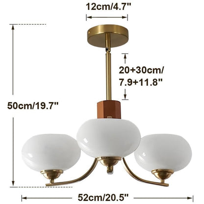 Juino Wood Farmhouse Milk Ball Sputnik Chandelier