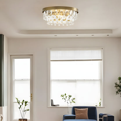 Thalassa Glass Teardrops Crystal Flush Mount Light