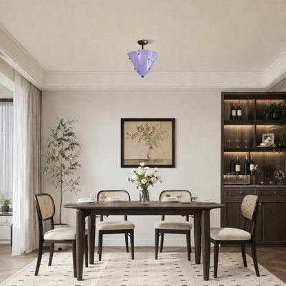 Catalina Contemporary Colored Glass Petal Fazzo Ceiling Light