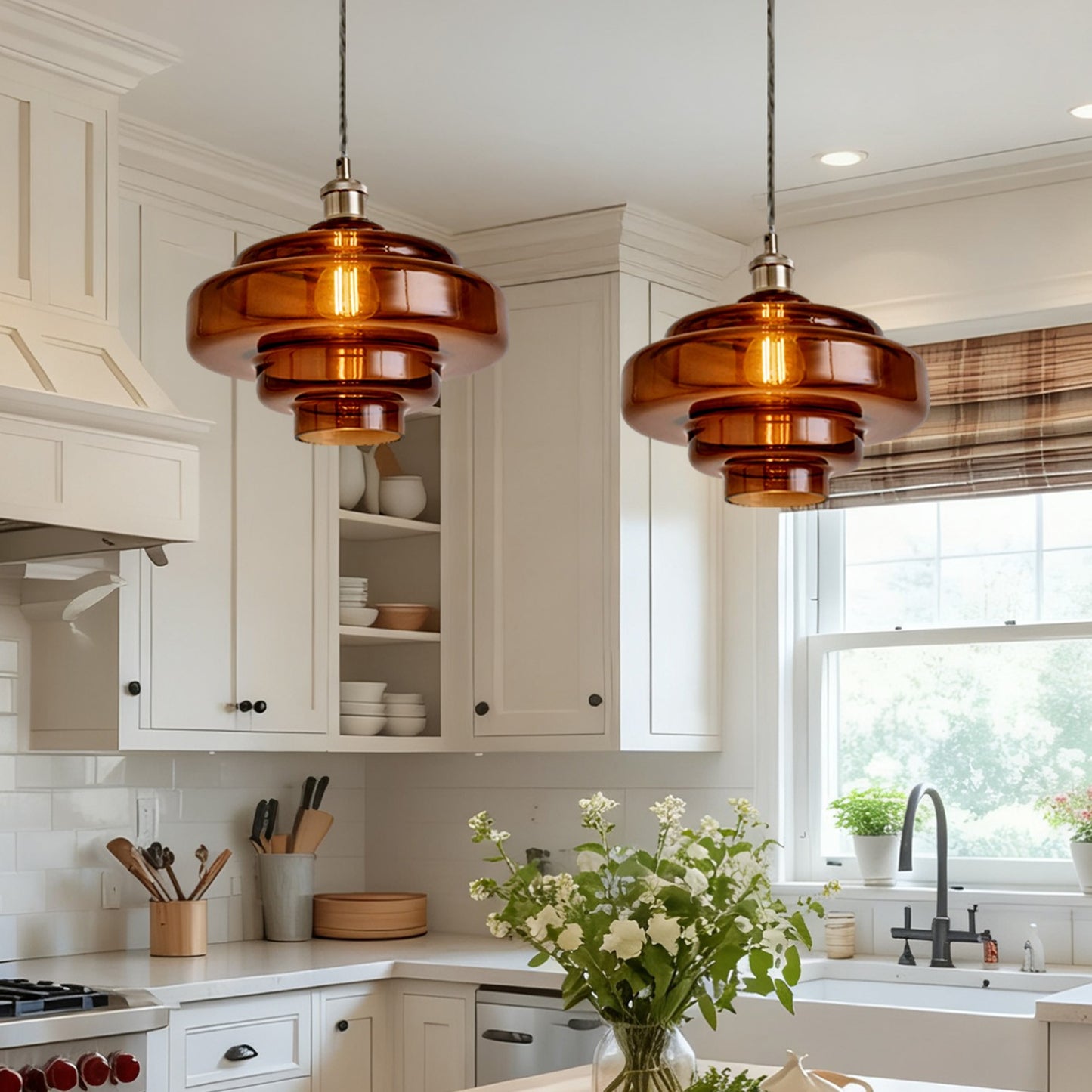 Yves Vintage Tiered Glass Pendant Light