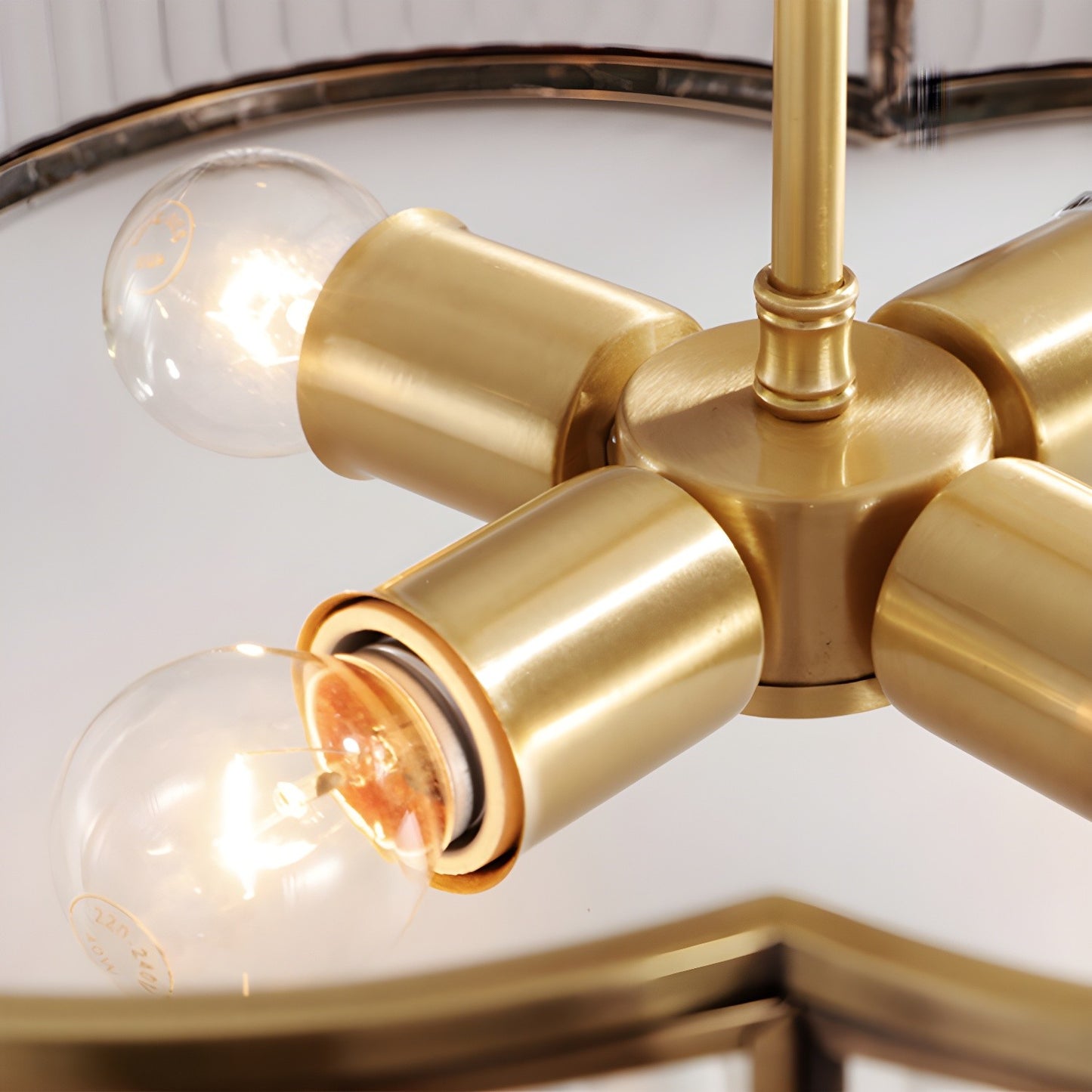 Marcela Traditional Brass Flower Ribbed Glass Ceiling Light