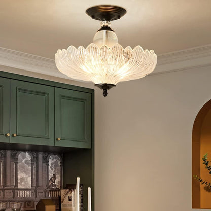 Wyrith Vintage Flower Crystal Flush Mount Light