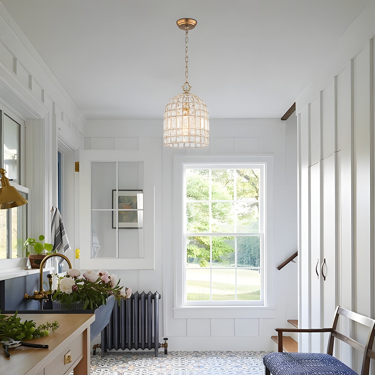 Zelda French Crystal Birdcage Pendant Light