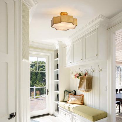 Alden 3-Light Drum Shade Semi Flush Mount
