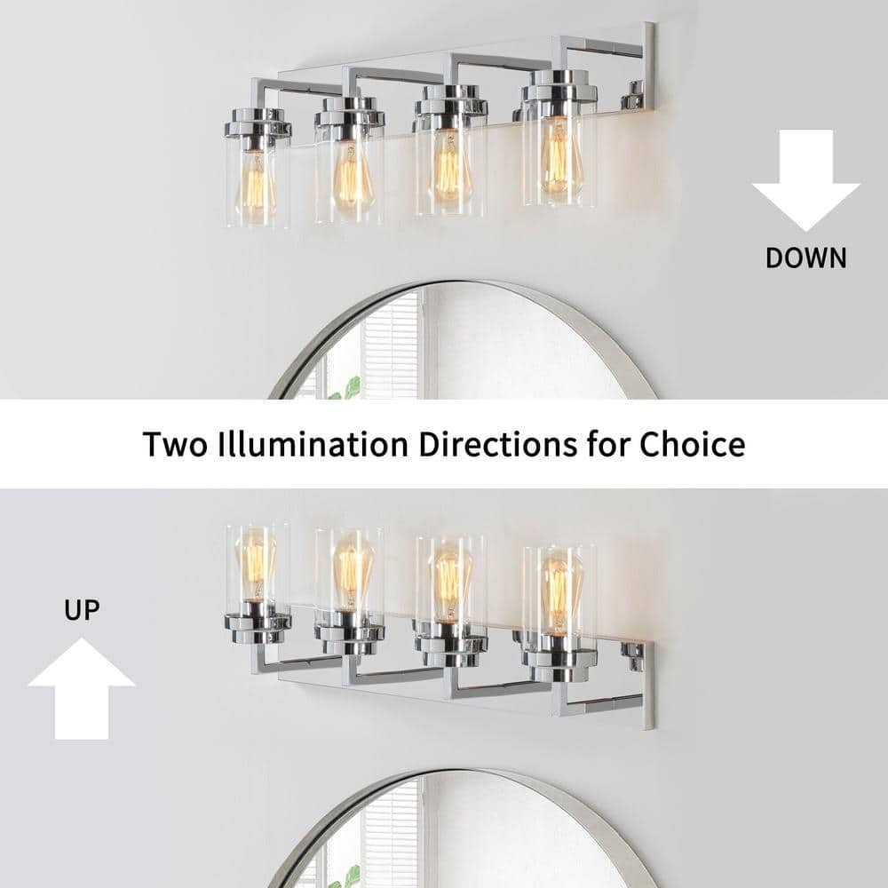 Pyros Farmhouse Clear Glass Cylinder Vanity Wall Light