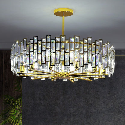 Quirin Luxurious Gold Round Crystal Chandelier