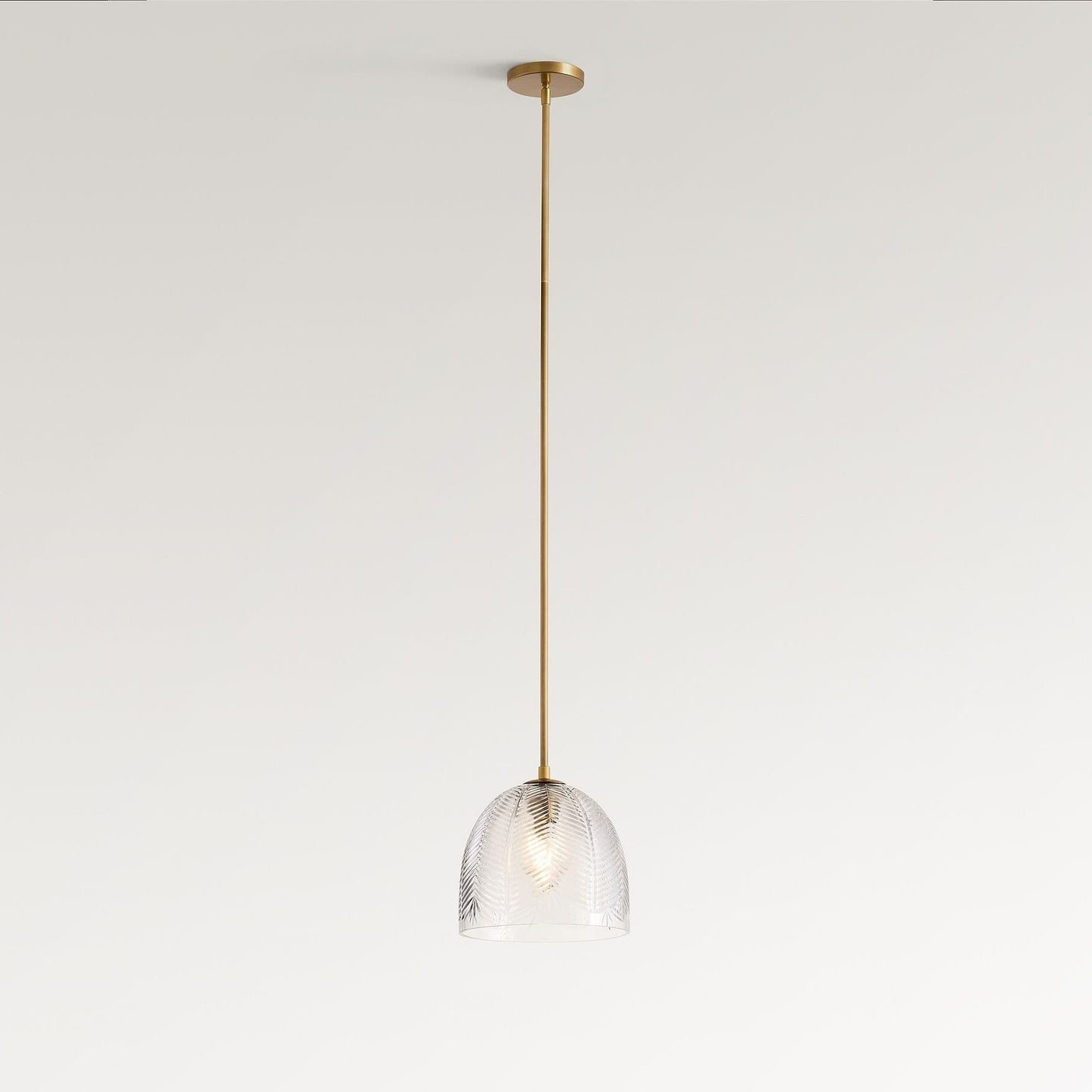 Danica Mid-Century  Glass Leaf Round Pendant Light