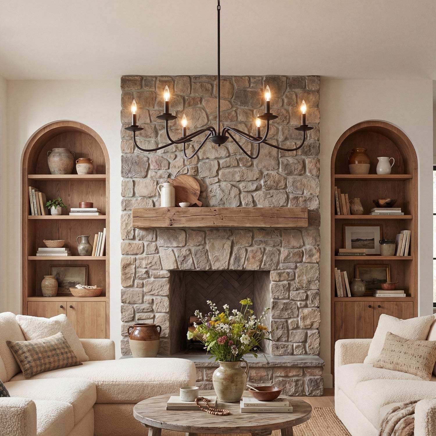 Charis Rustic 5 Light Metal Chandelier