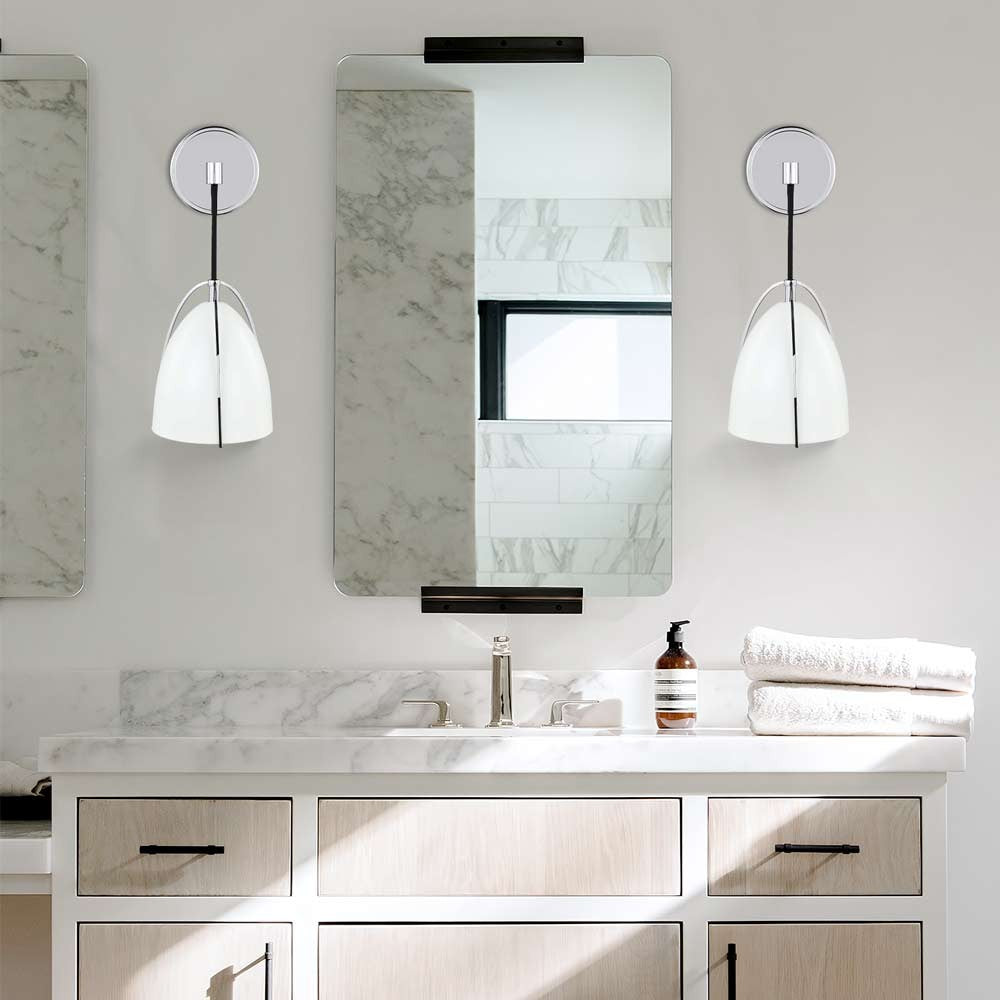 Aeryn White One Light Dome Shade Wall Sconce
