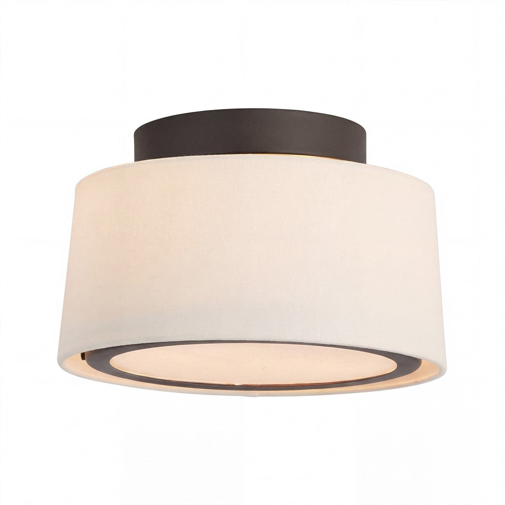 Zuri Farmhouse Drum Linen Ceiling Light