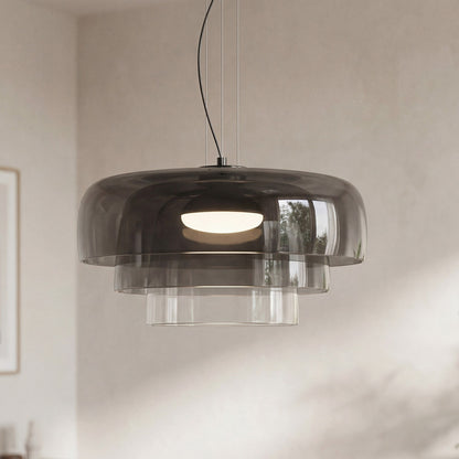 Zaire Bowl Shaped Layer Stained Glass Pendant Light
