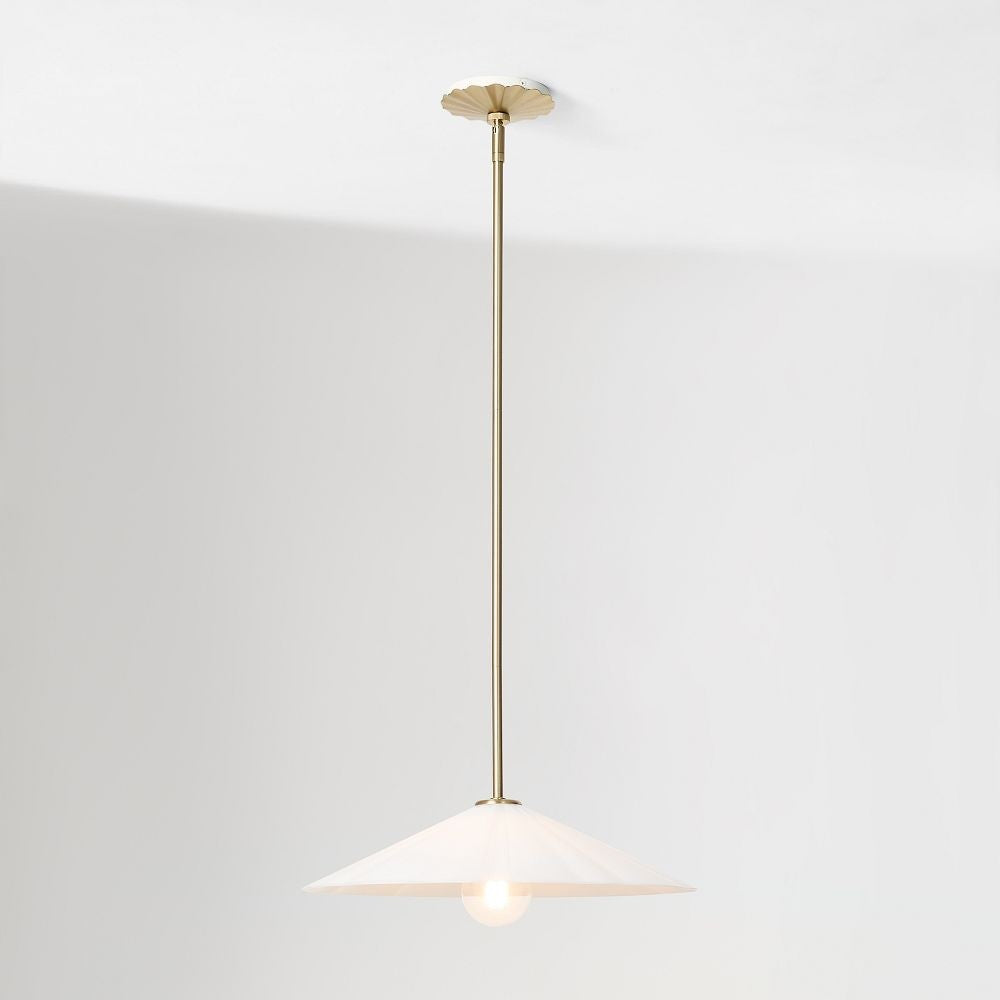 Veythra Modern Minimalist Rippled Glass Cone Pendant Lamp