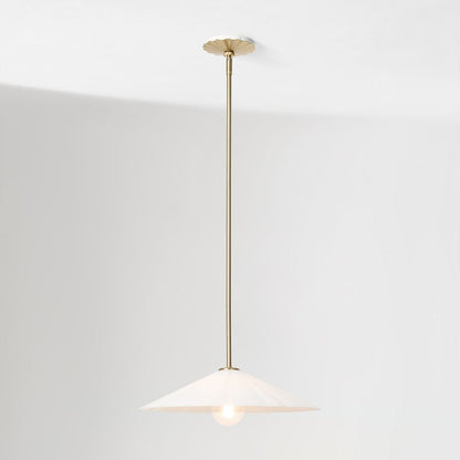 Veythra Modern Minimalist Rippled Glass Cone Pendant Lamp